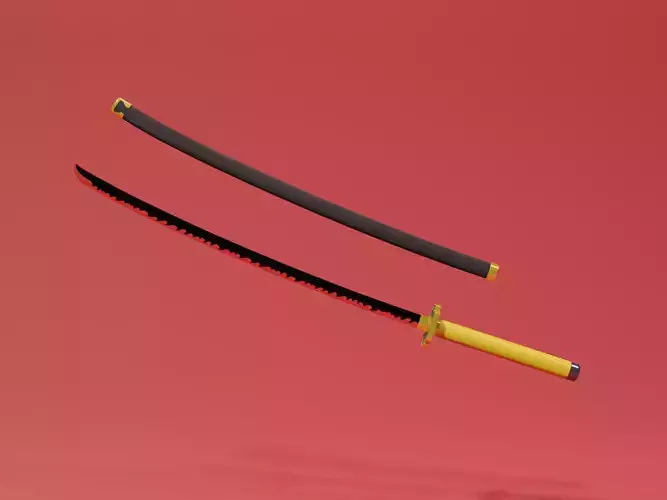 Yoriichi Sword - Demon Slayer kimetsu no yaiba Low-poly 3D print model