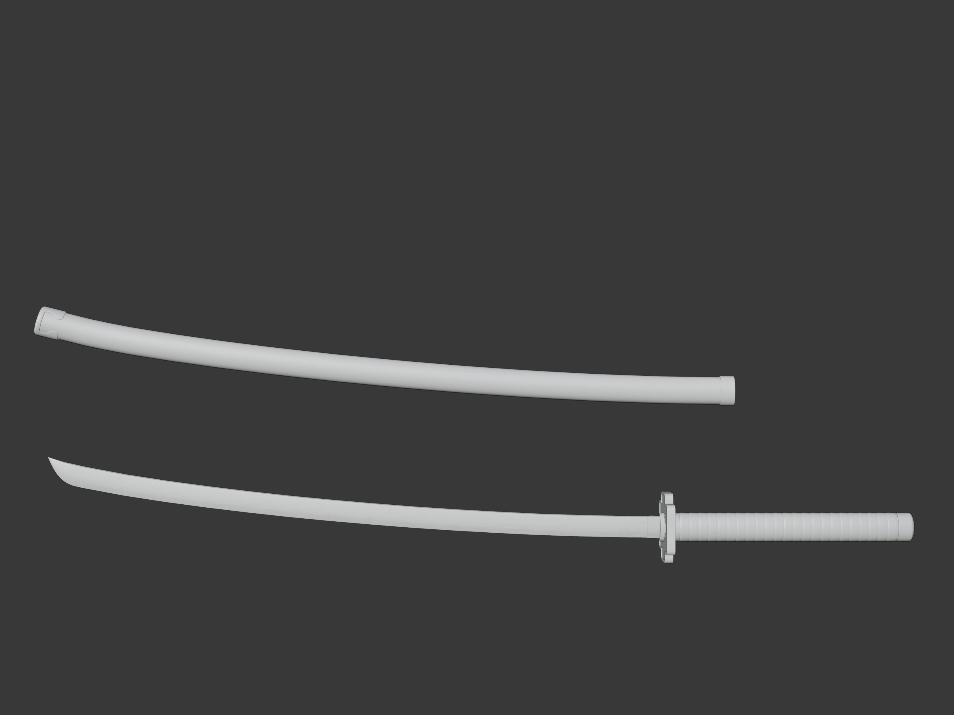 Yoriichi Sword - Demon Slayer kimetsu no yaiba Low-poly 3D print model_5