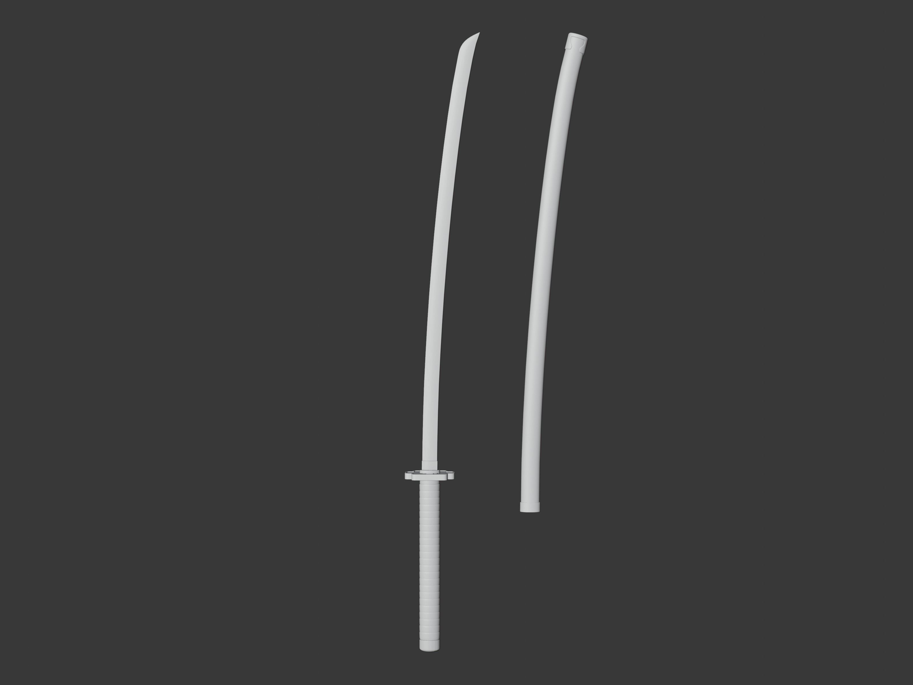 Yoriichi Sword - Demon Slayer kimetsu no yaiba Low-poly 3D print model_7