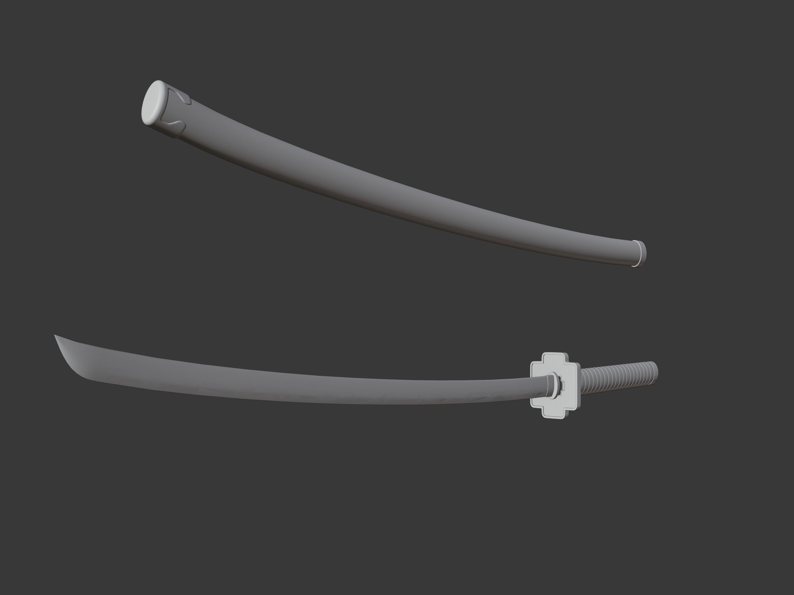 Yoriichi Sword - Demon Slayer kimetsu no yaiba Low-poly 3D print model_6