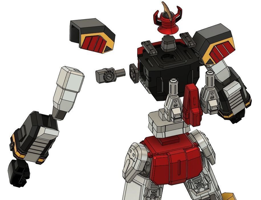 power ranger first megazord statue 3d models 37cm 3D print model_8