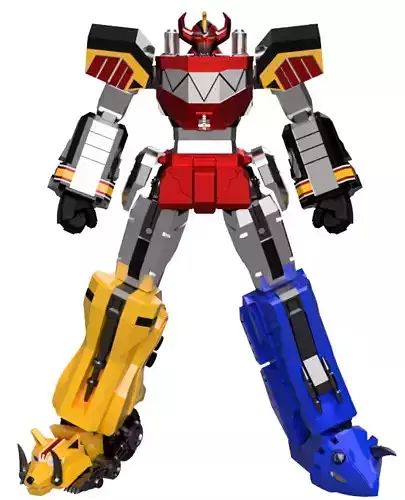 power ranger first megazord statue 3d models 37cm
