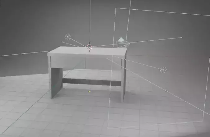 TABLE WHITE MINIMAL Free 3D model