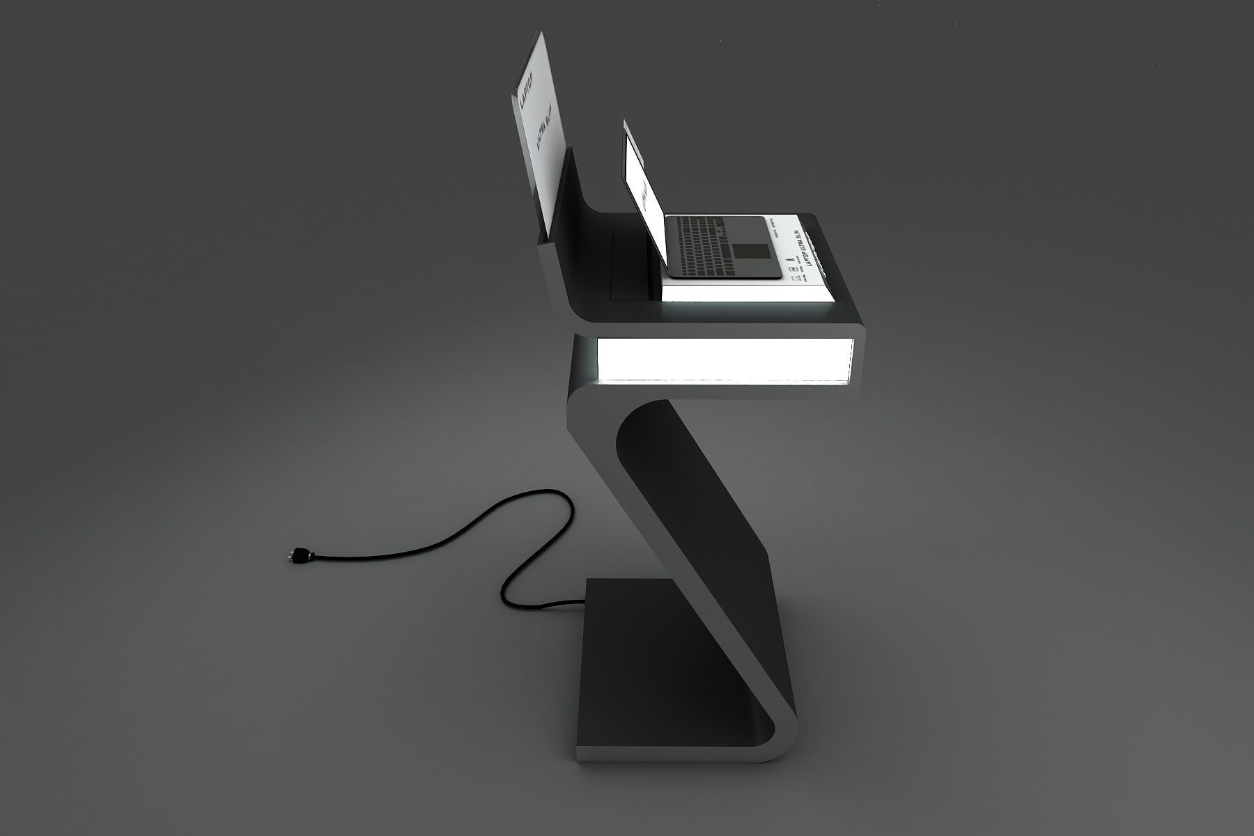 Kiosk Laptop 3D model_5