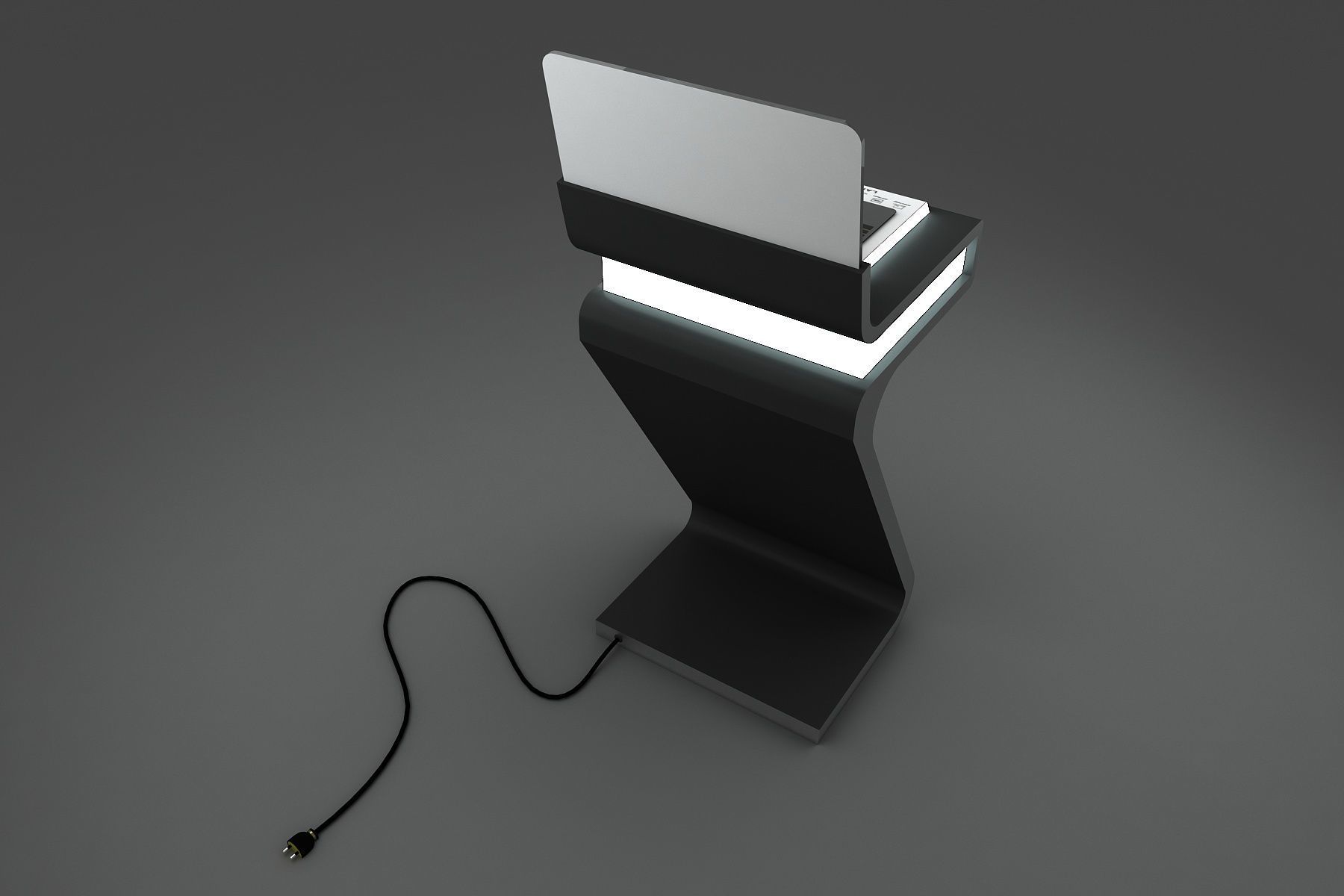 Kiosk Laptop 3D model_1