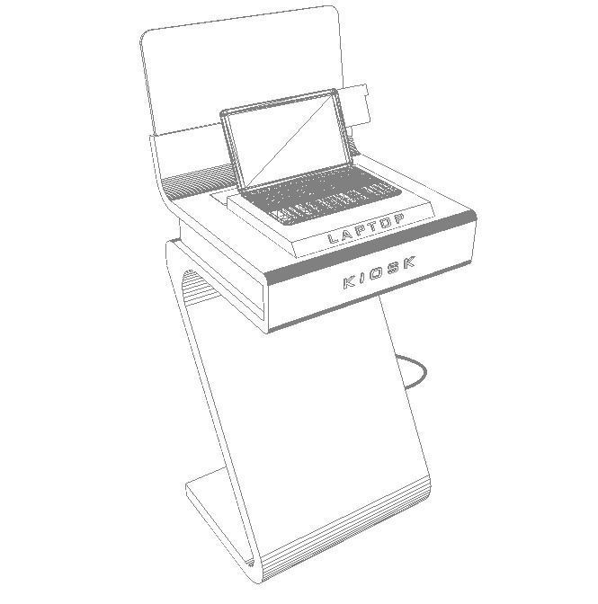 Kiosk Laptop 3D model_13