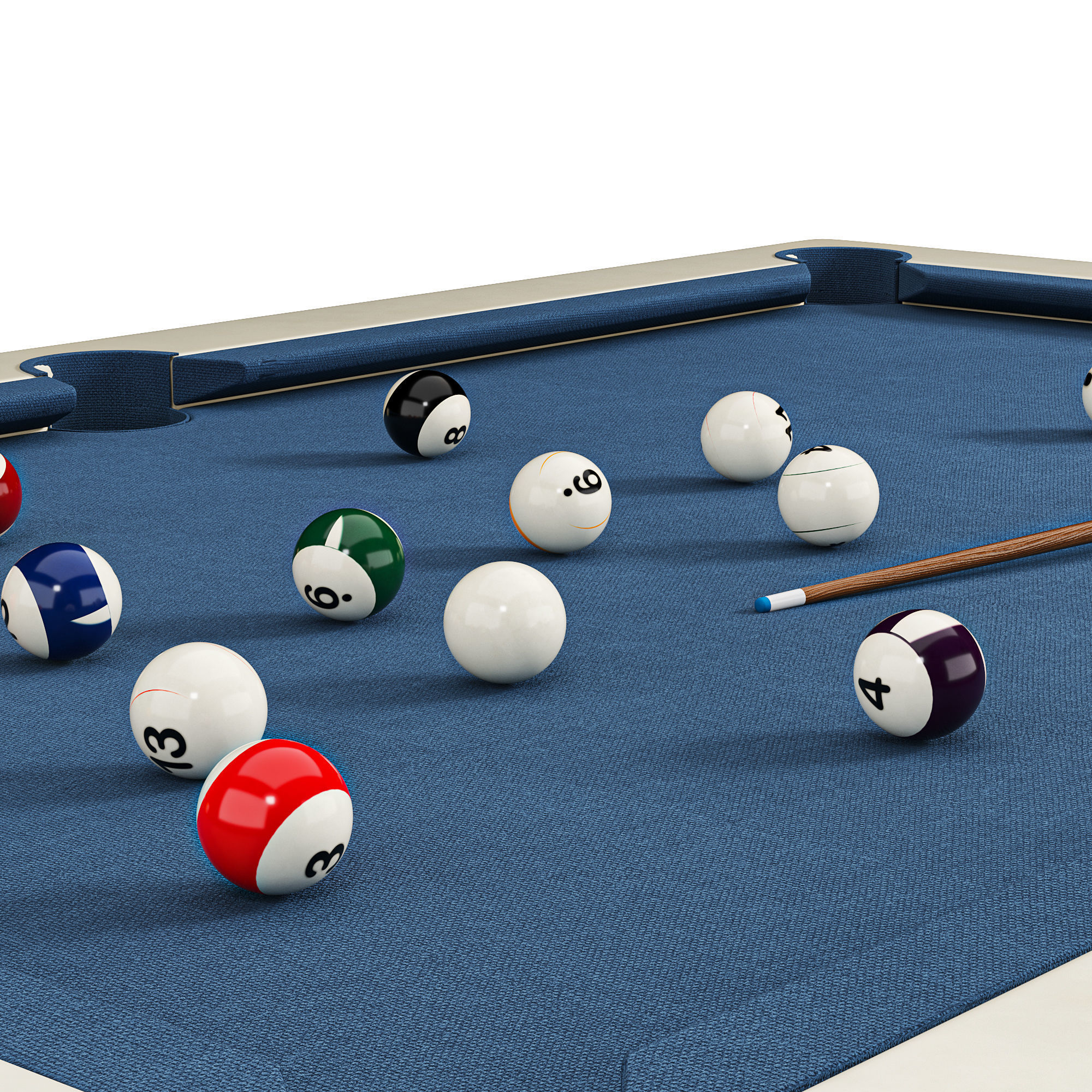Presentation du billard Low-poly 3D model_2