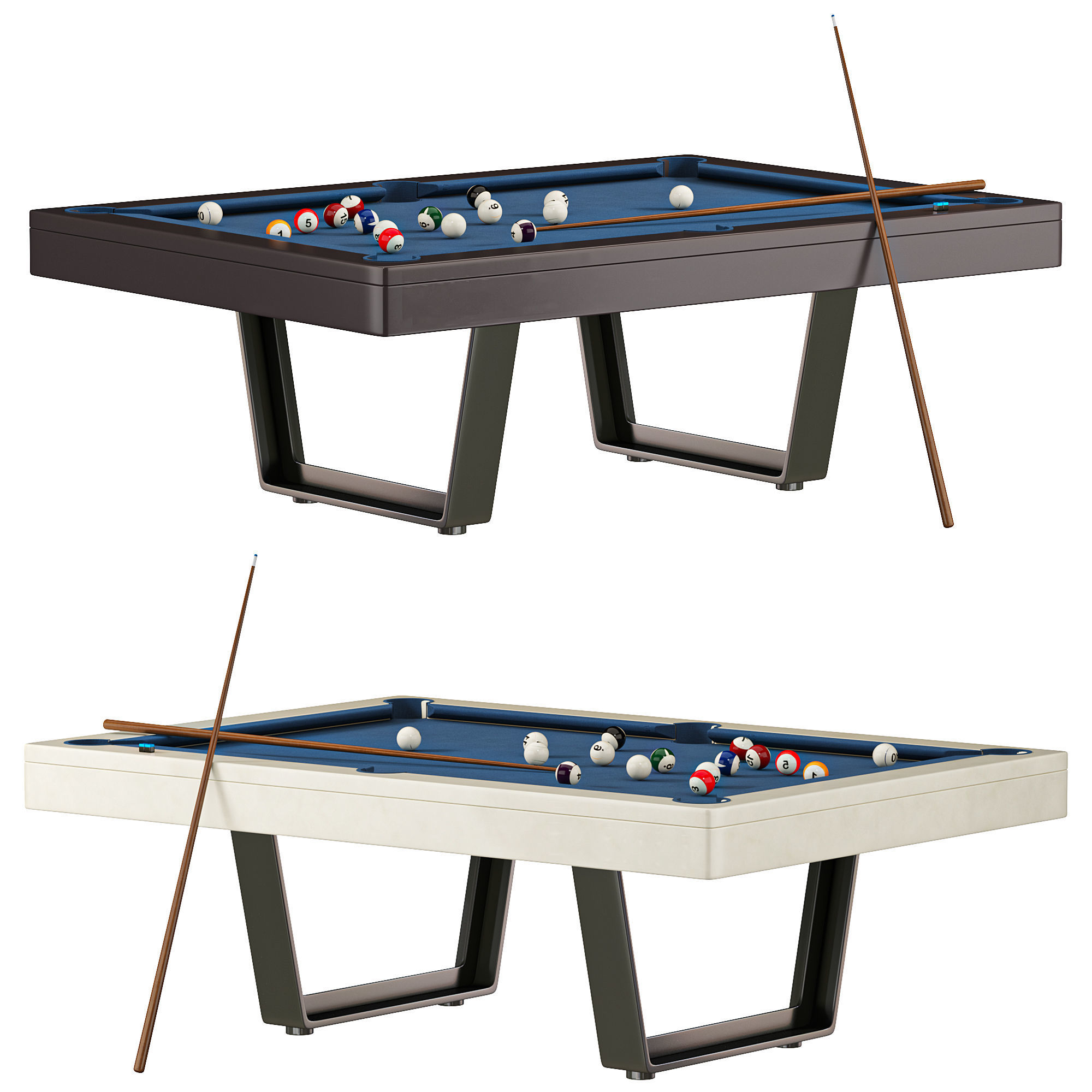 Presentation du billard Low-poly 3D model_1