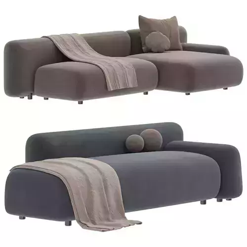 Suiseki Composition Sofa Low-poly 3D model