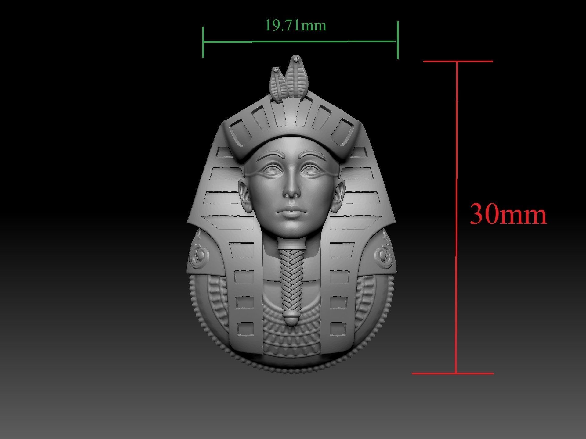 pharaoh king tut pendent 3D print model_5