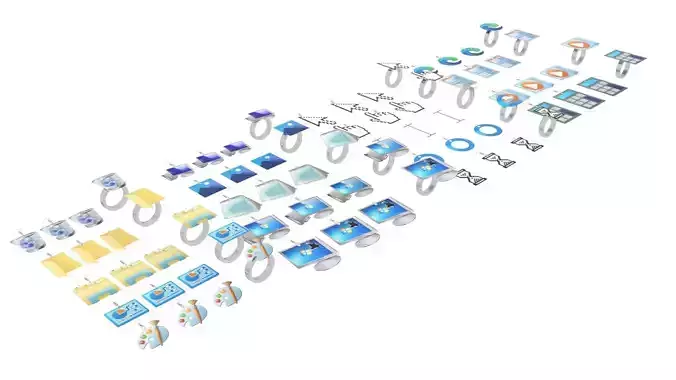 Desktop Icons Jewelleries Set