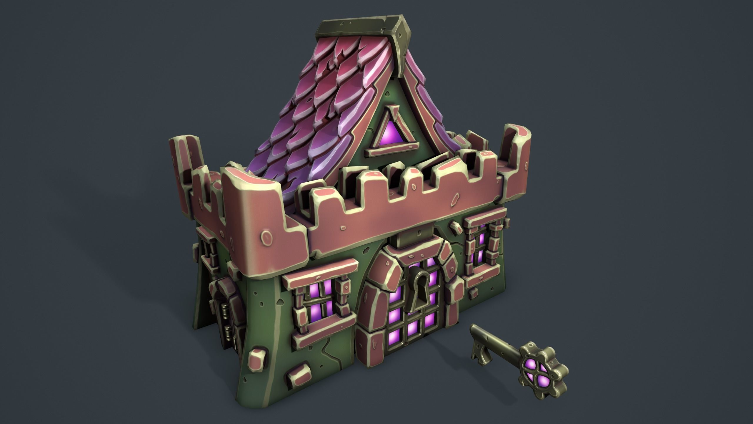 Castle chest 3d print 3D print model_11