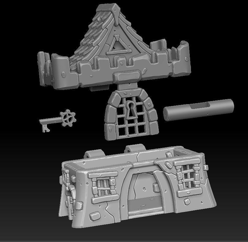 Castle chest 3d print 3D print model_8