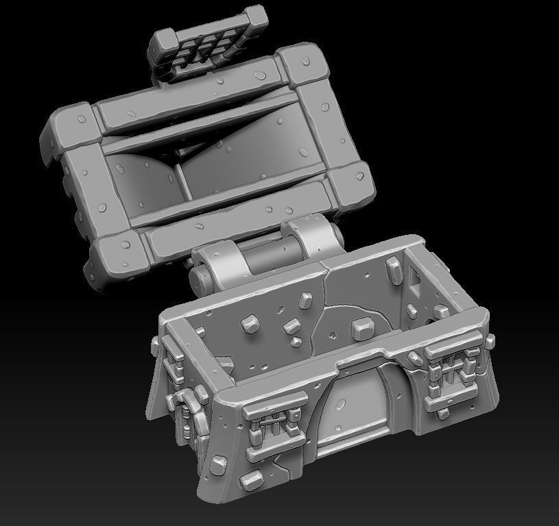 Castle chest 3d print 3D print model_7