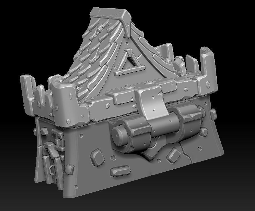 Castle chest 3d print 3D print model_4