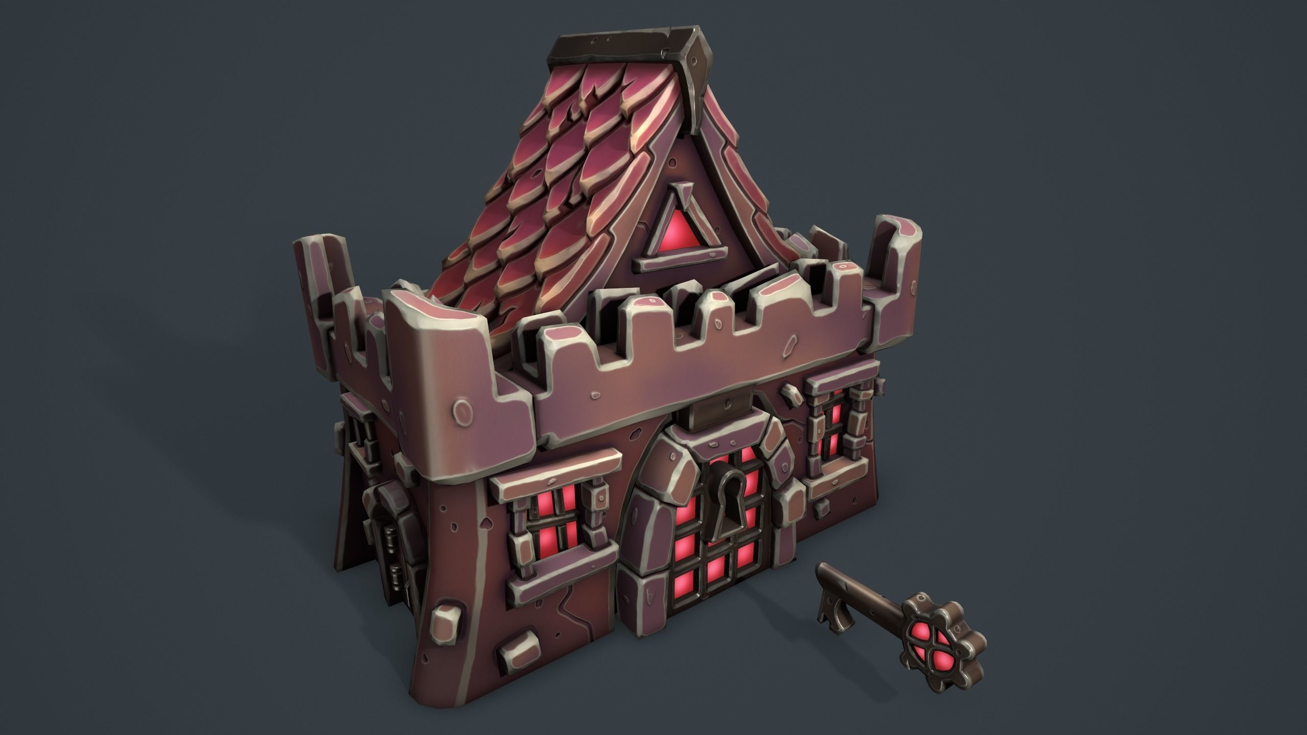 Castle chest 3d print 3D print model_15