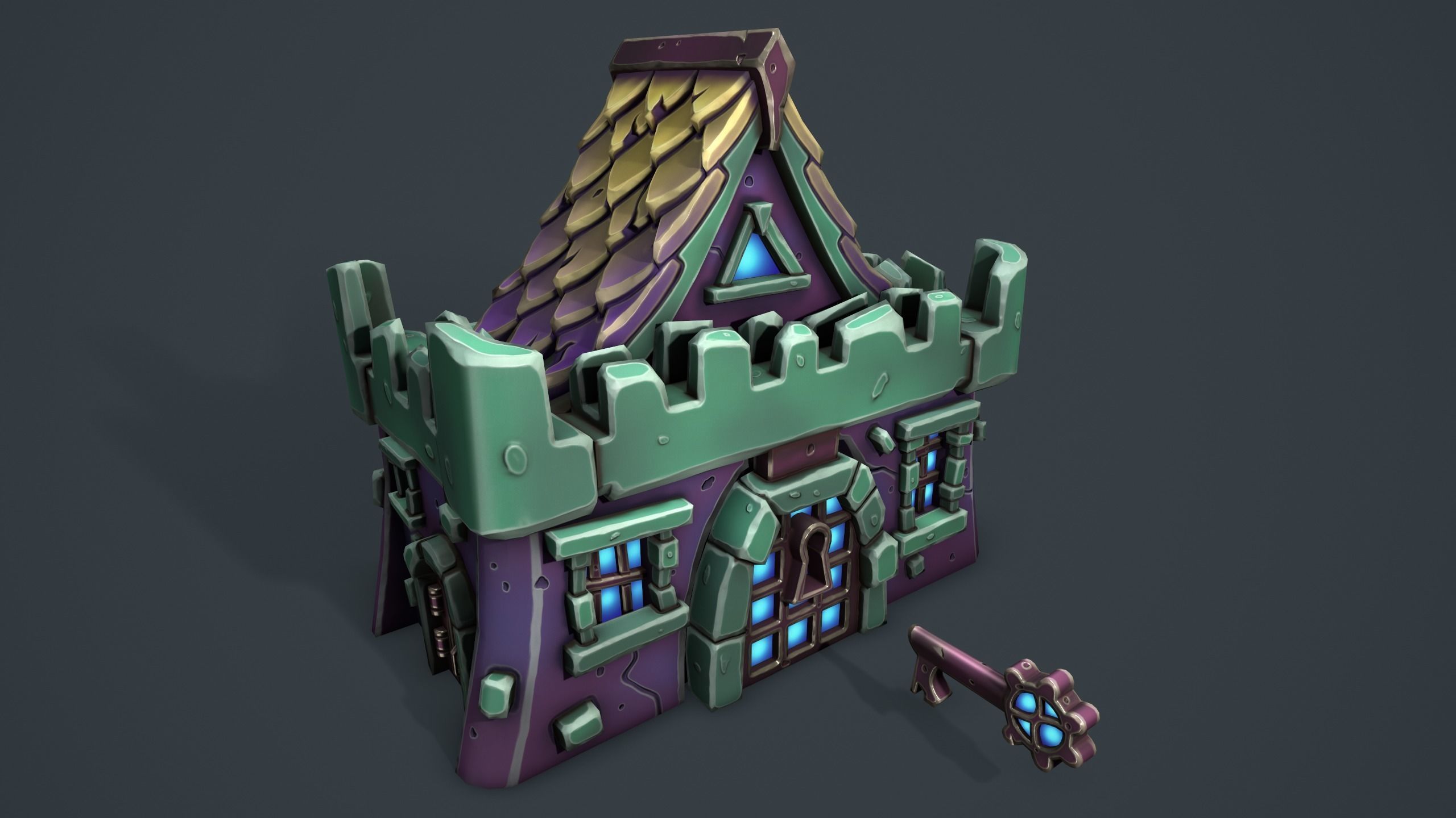 Castle chest 3d print 3D print model_14