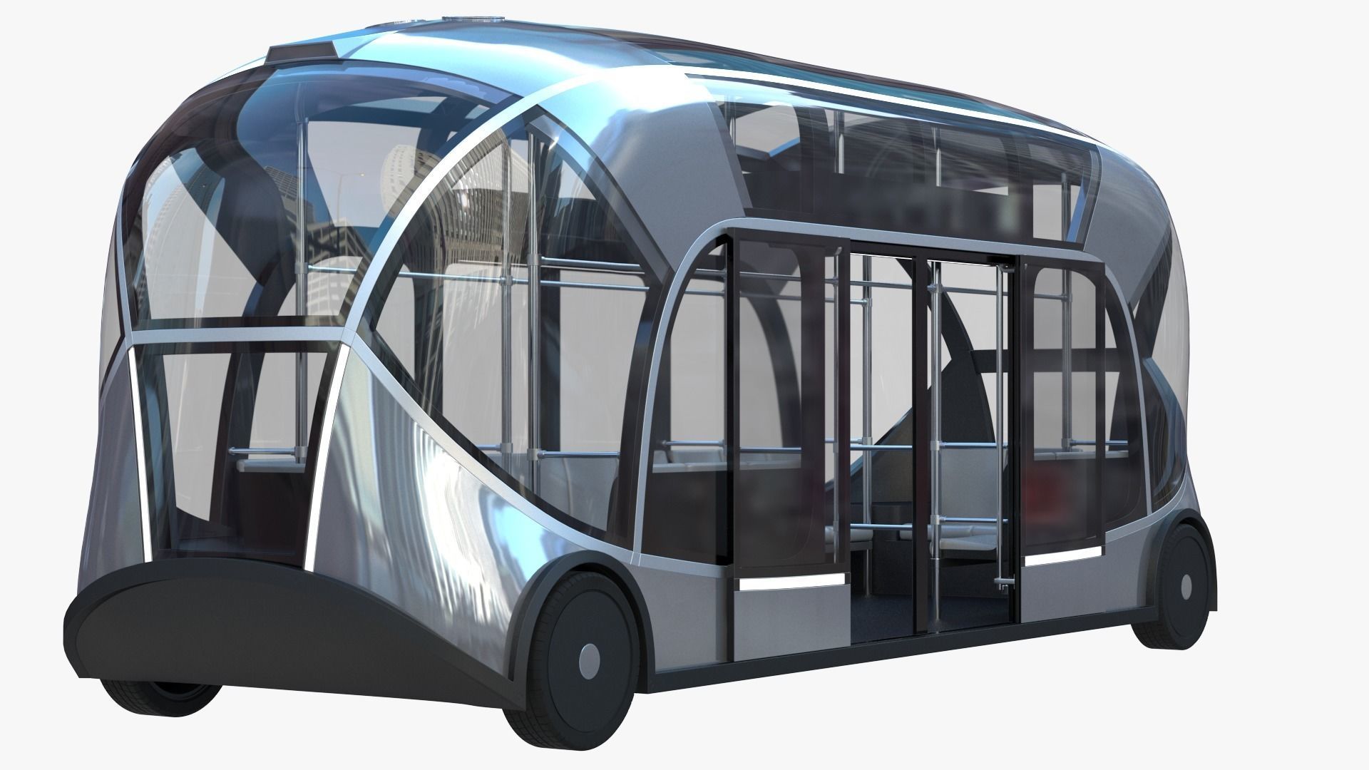 Self-driving city bus  3D model_2