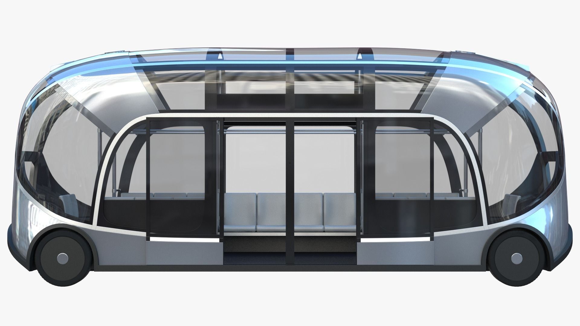 Self-driving city bus  3D model_3
