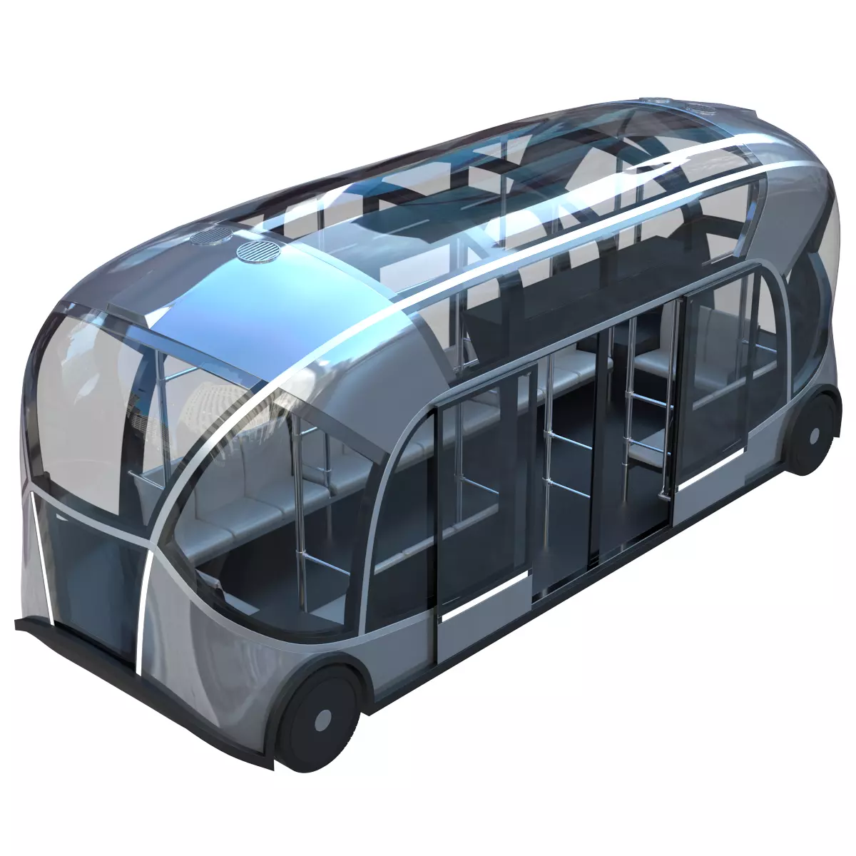 Self-driving city bus  3D model_0