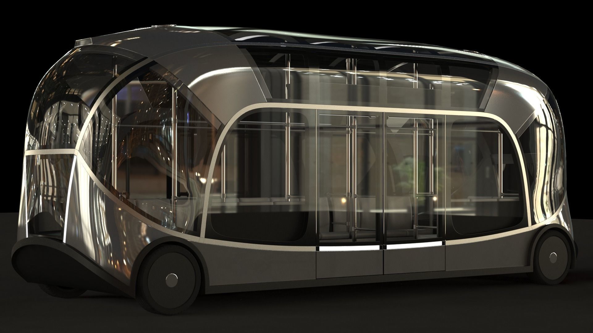 Self-driving city bus  3D model_9