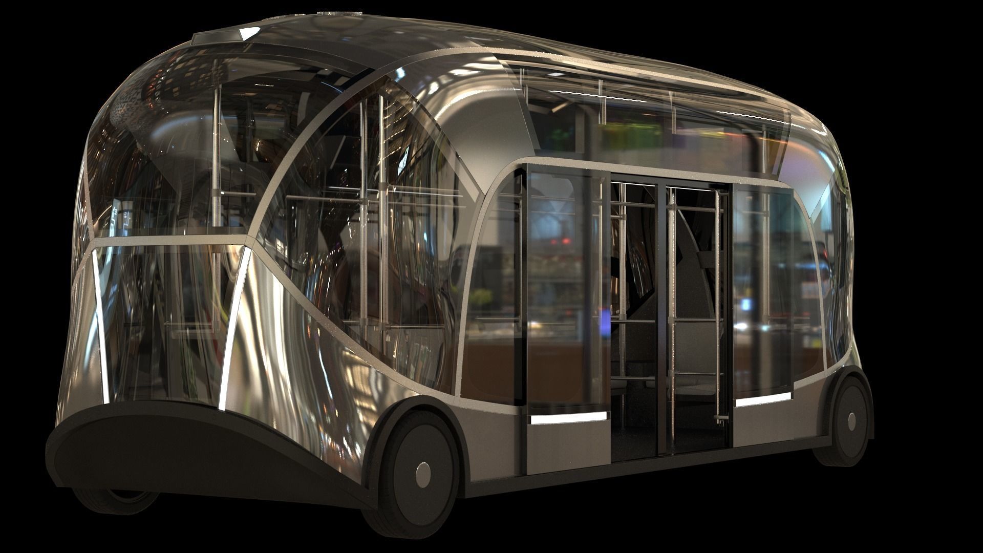 Self-driving city bus  3D model_10