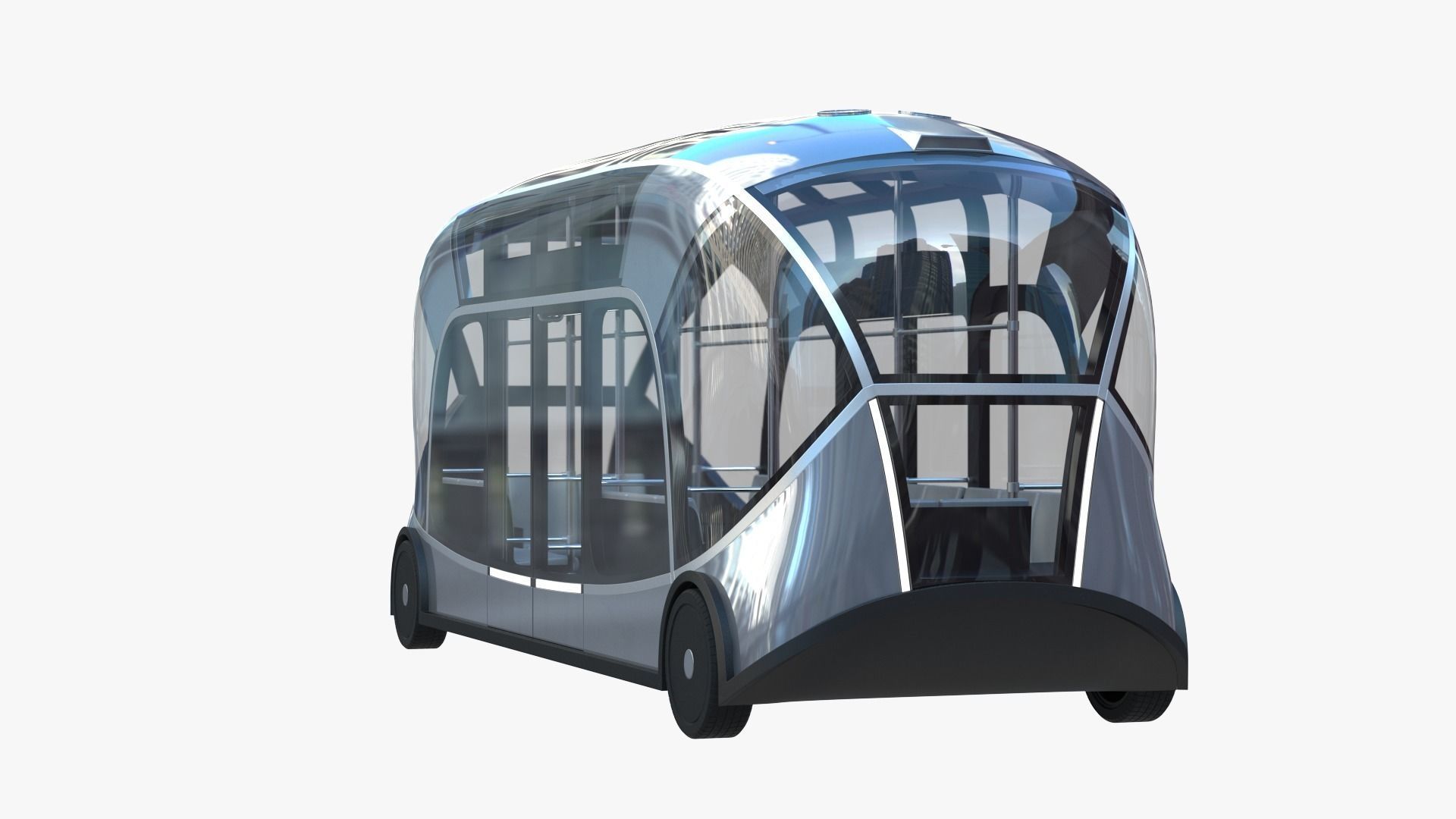 Self-driving city bus  3D model_6
