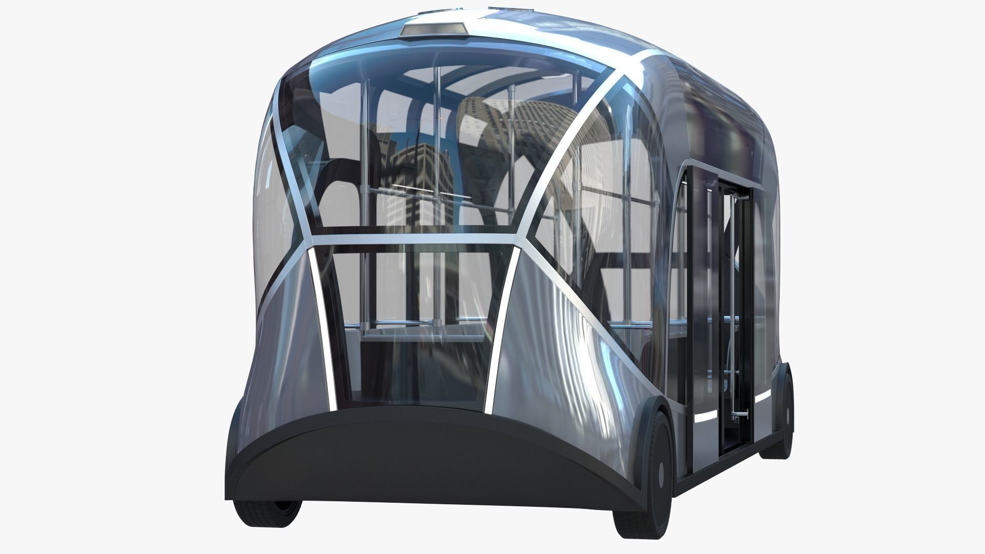 Self-driving city bus  3D model_7