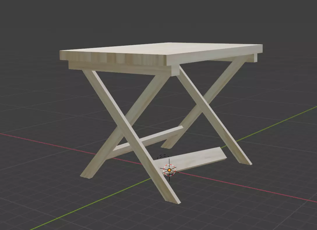 wood table  Low-poly 3D model_0