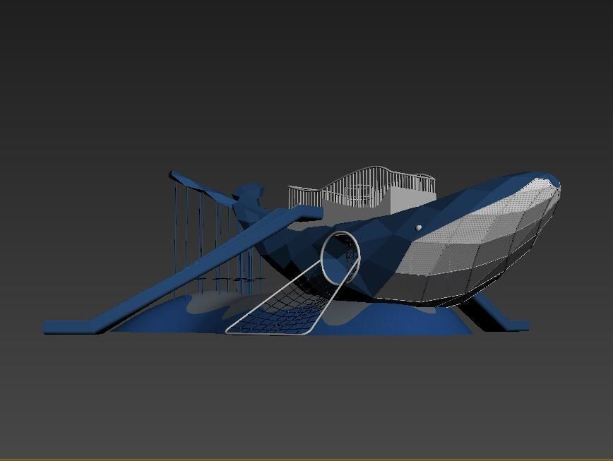 blue whale playground 3D model_3
