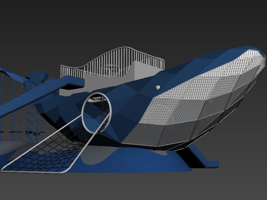 blue whale playground 3D model_7