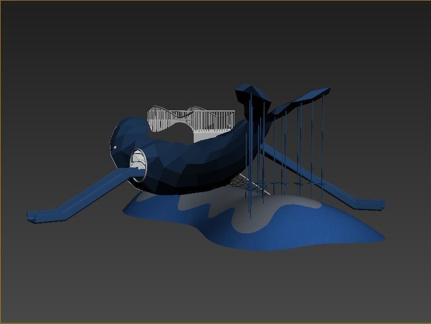 blue whale playground 3D model_6