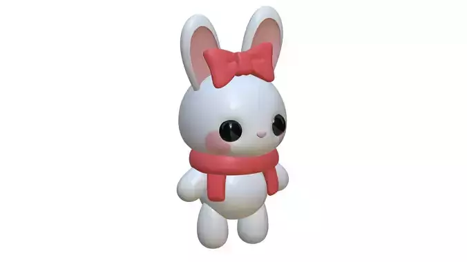 Rabbit with bow and scarf