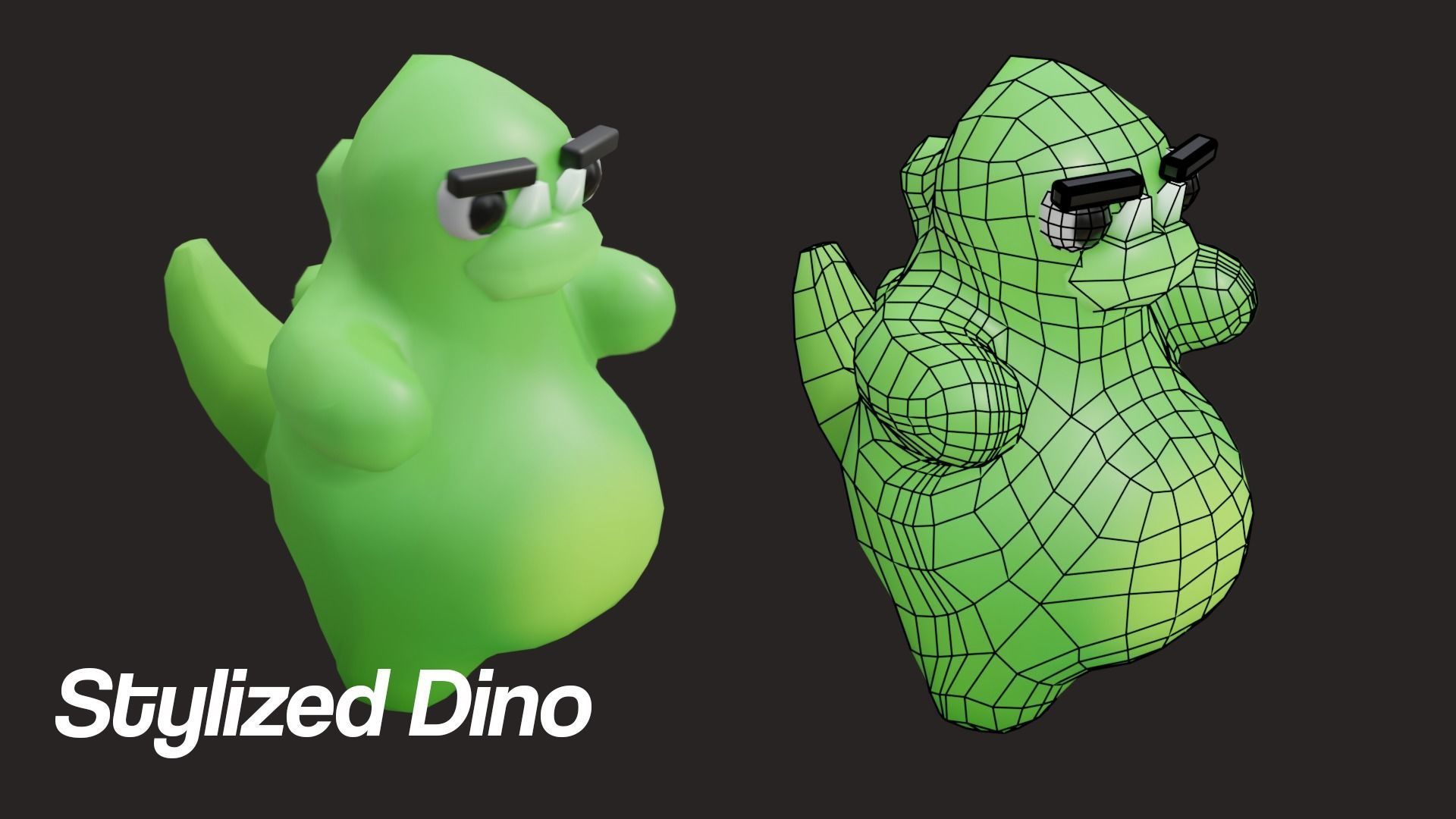 Low Poly Game Ready Stylized Dino Low-poly 3D model_2