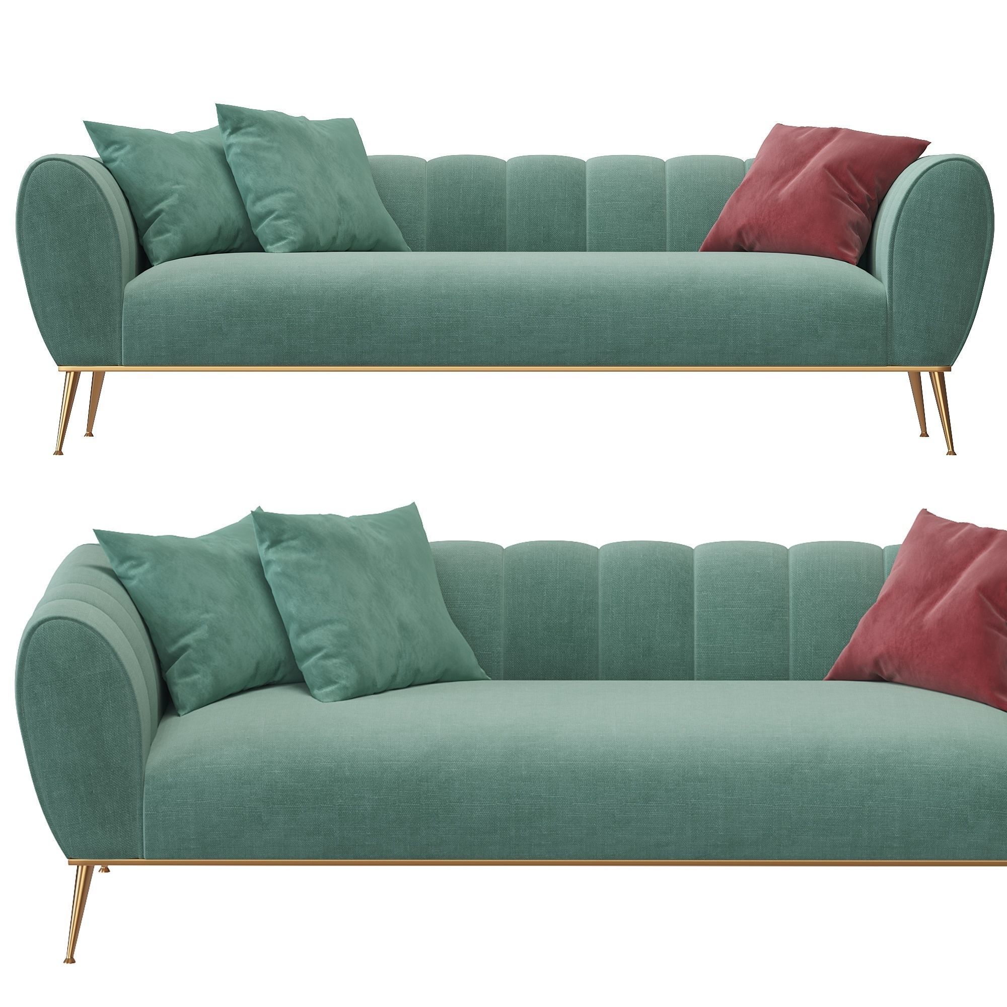 Modern Green Velvet 3D model | CGTrader