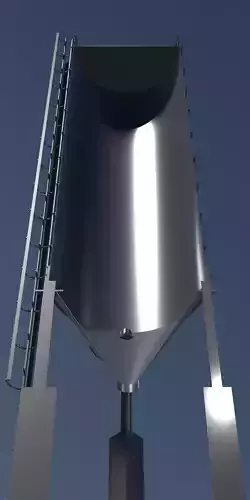 Silo in draft section cut 3D model