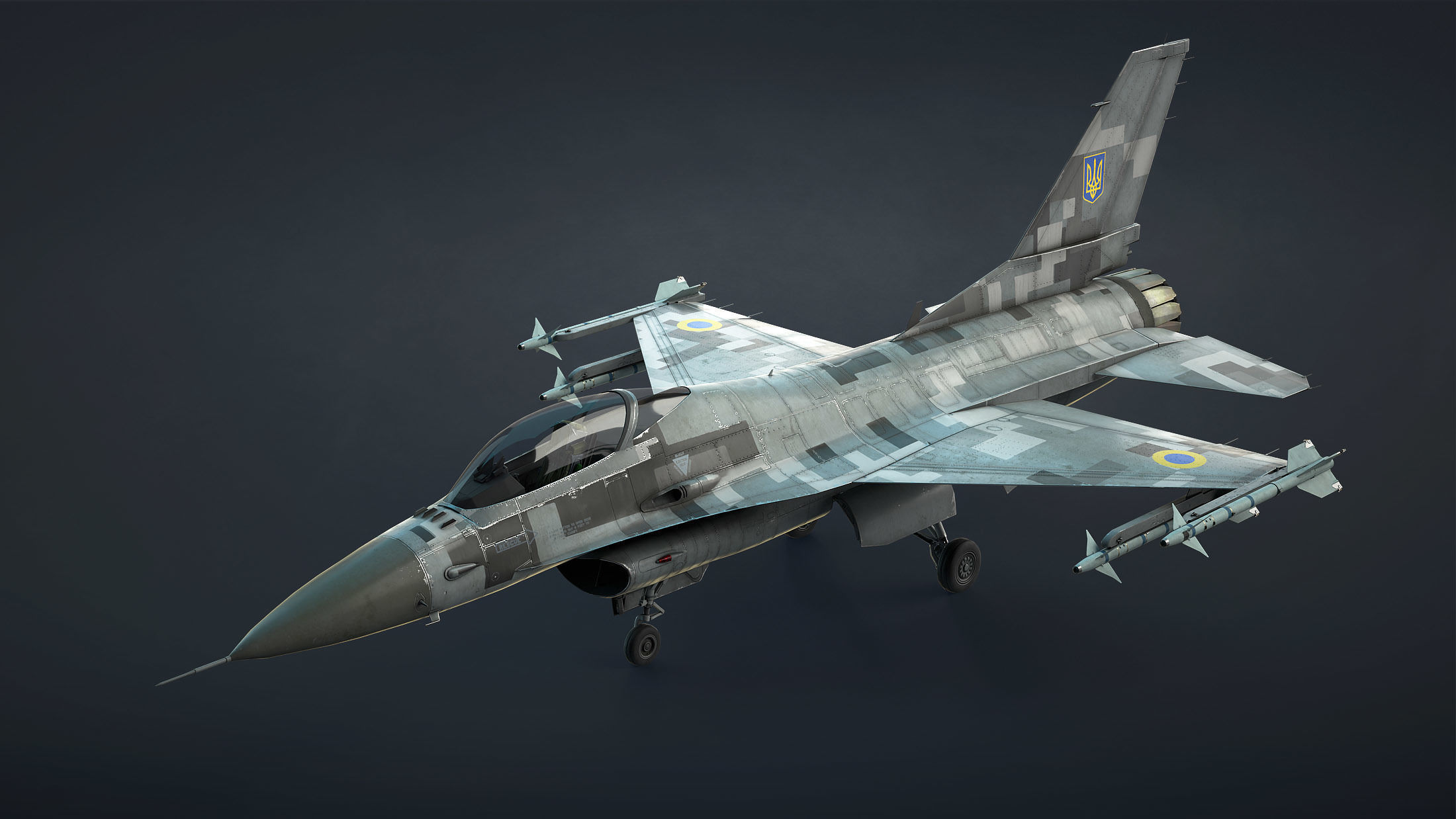 F-16 Fighting Falcon Game Ready Low-poly 3D model_8