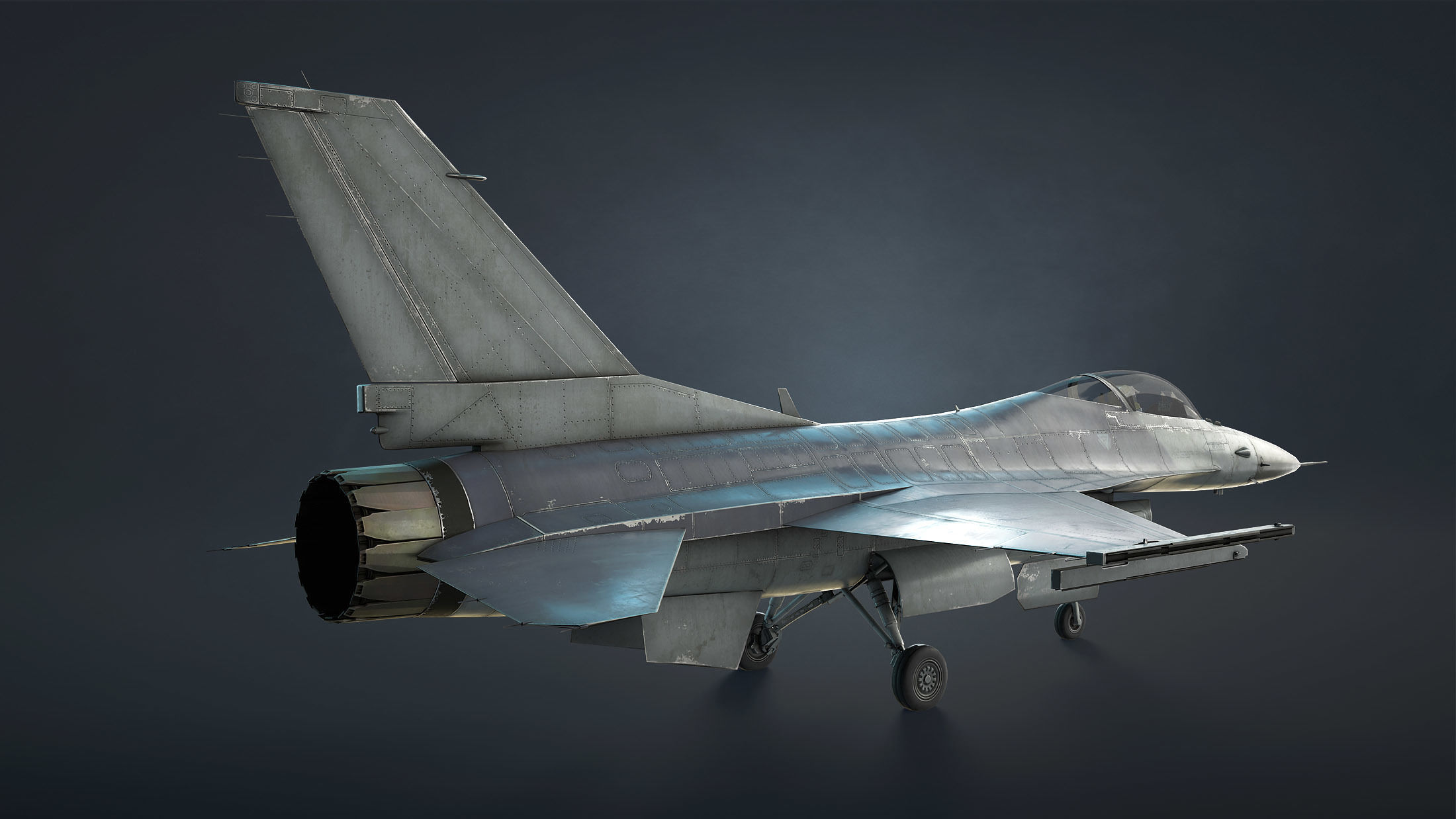 F-16 Fighting Falcon Game Ready Low-poly 3D model_5