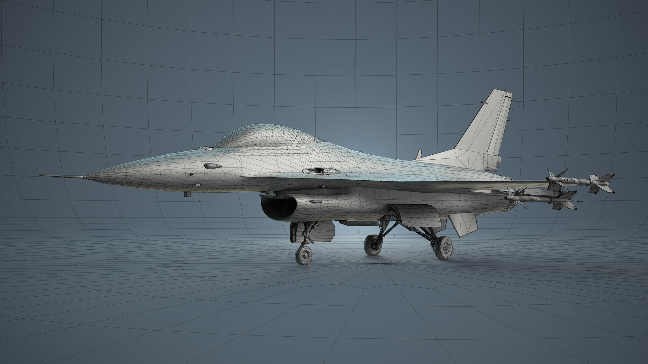 F-16 Fighting Falcon Game Ready Low-poly 3D model_19