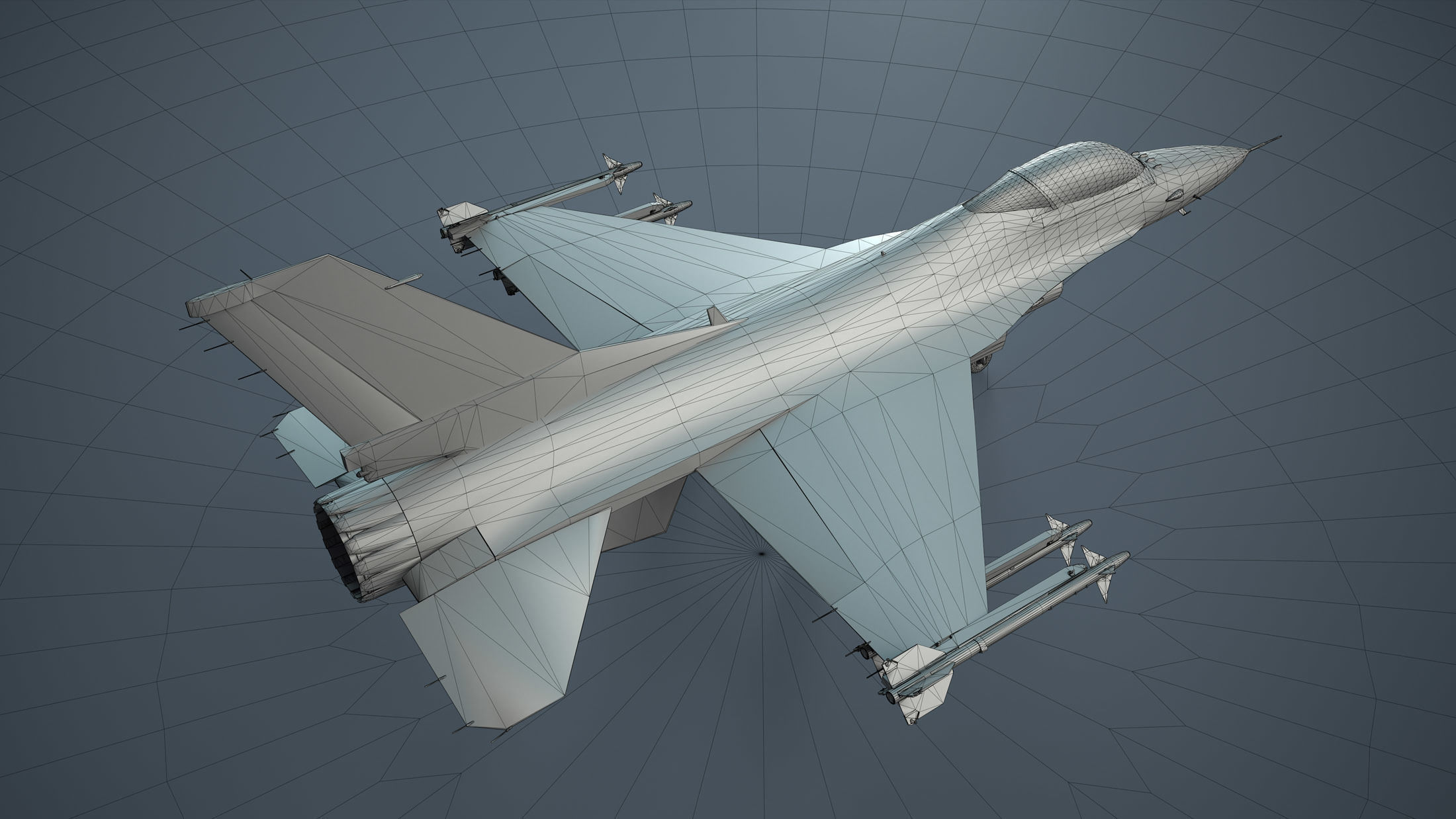F-16 Fighting Falcon Game Ready Low-poly 3D model_20