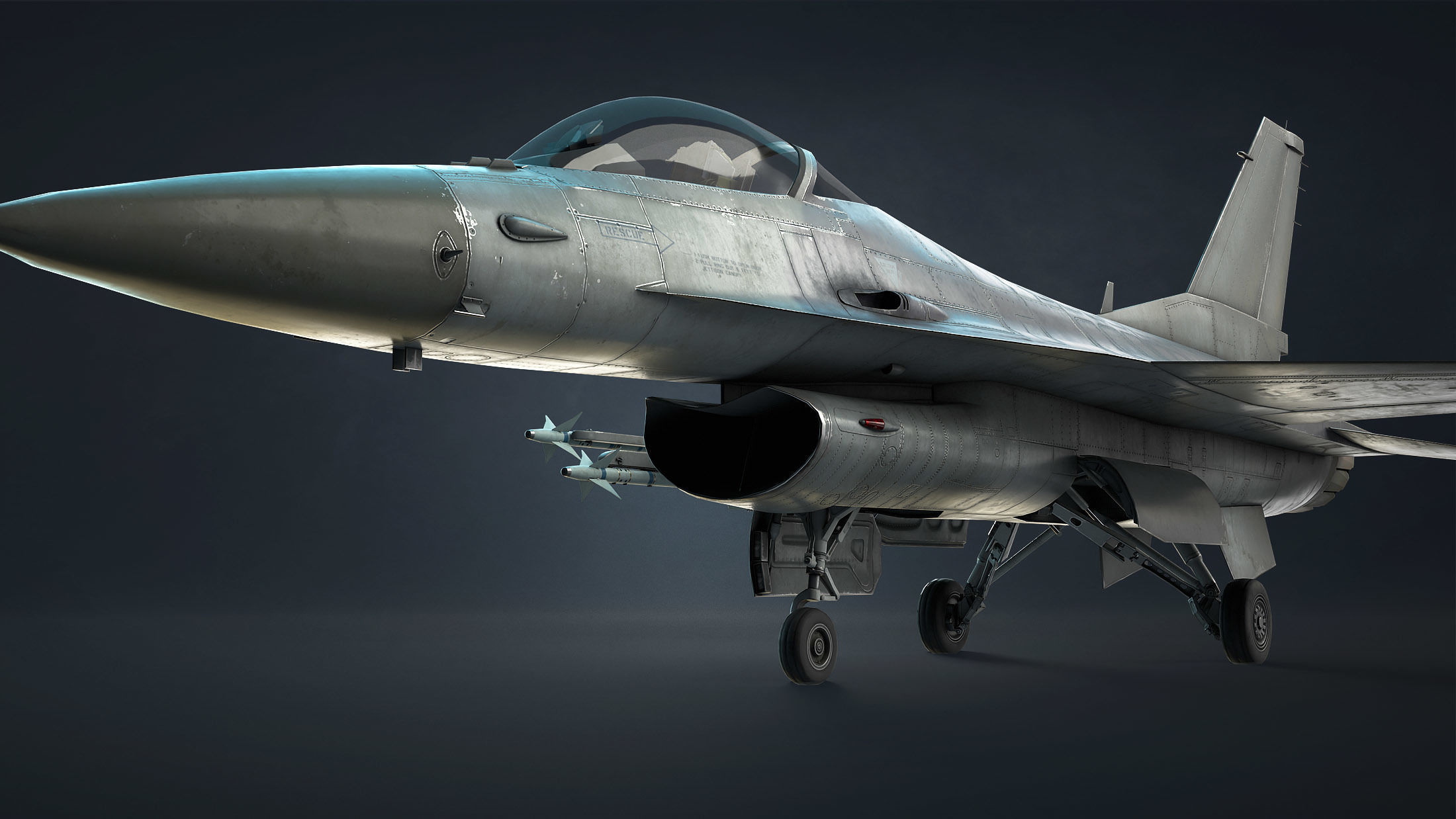 F-16 Fighting Falcon Game Ready Low-poly 3D model_10