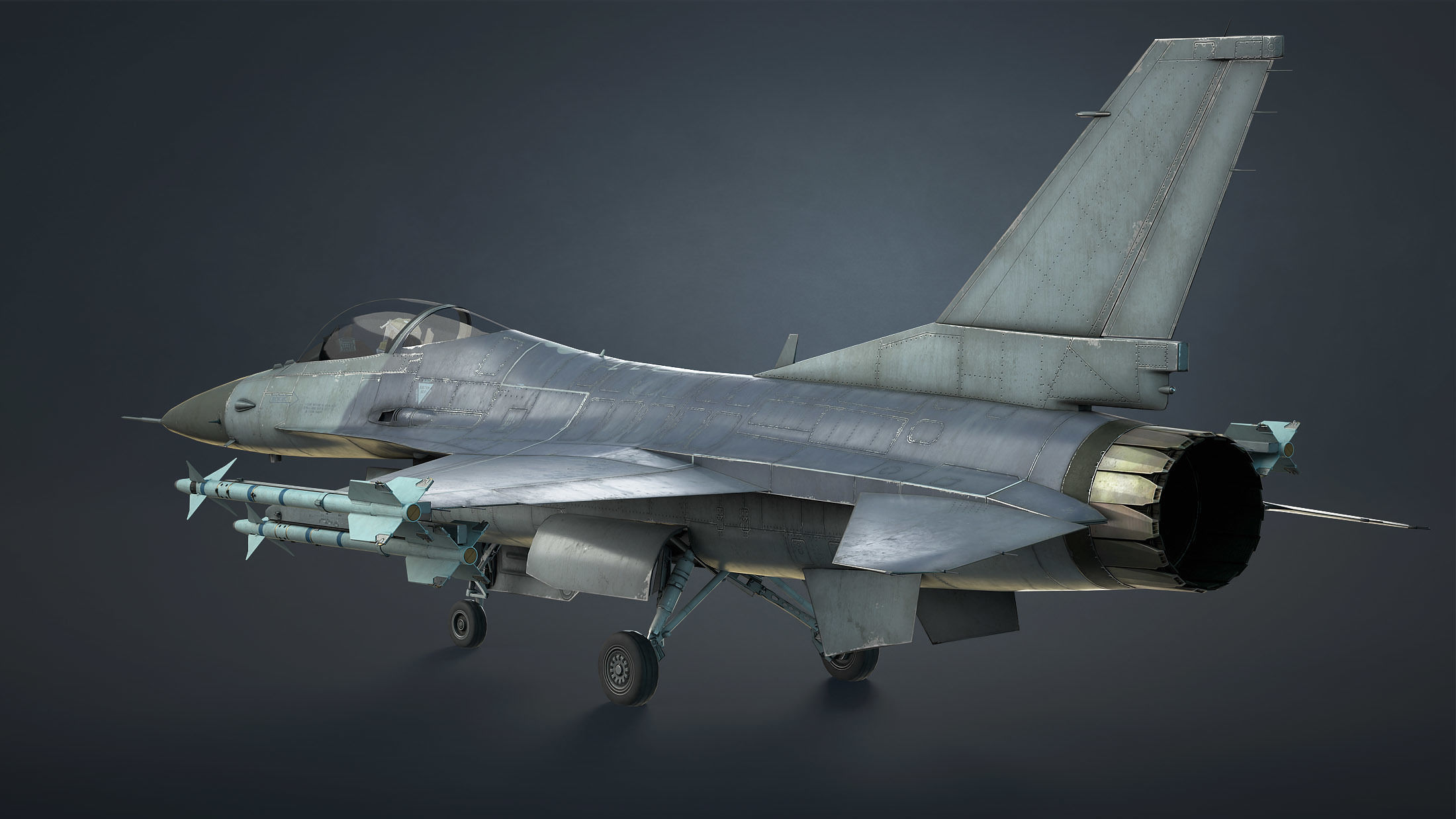 F-16 Fighting Falcon Game Ready Low-poly 3D model_4