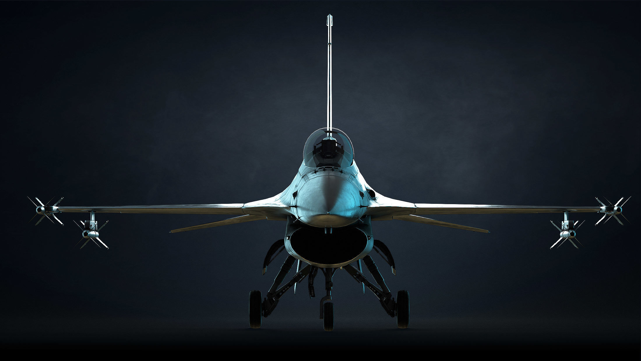 F-16 Fighting Falcon Game Ready Low-poly 3D model_7