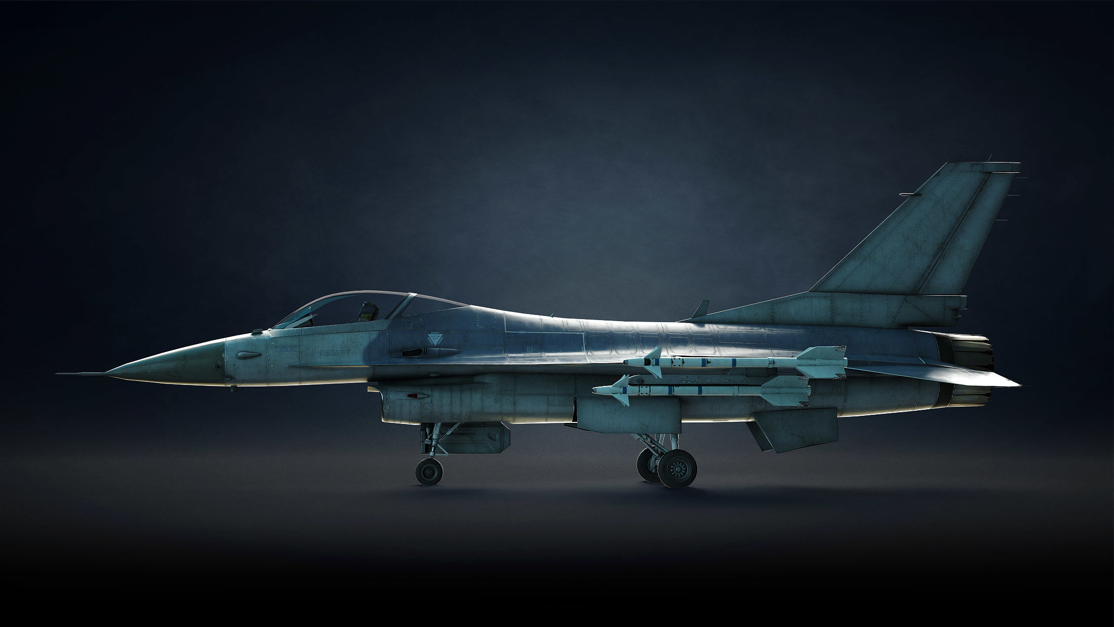 F-16 Fighting Falcon Game Ready Low-poly 3D model_6