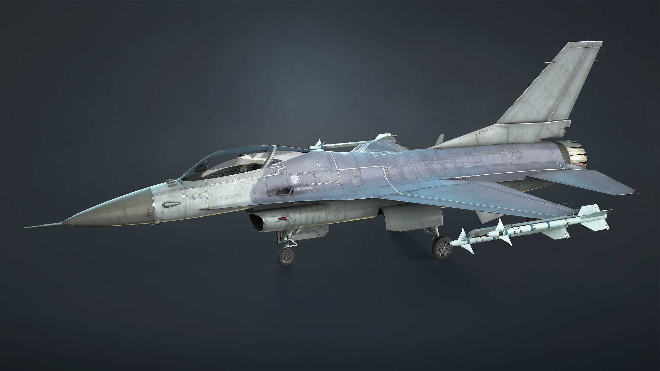 F-16 Fighting Falcon Game Ready Low-poly 3D model_3