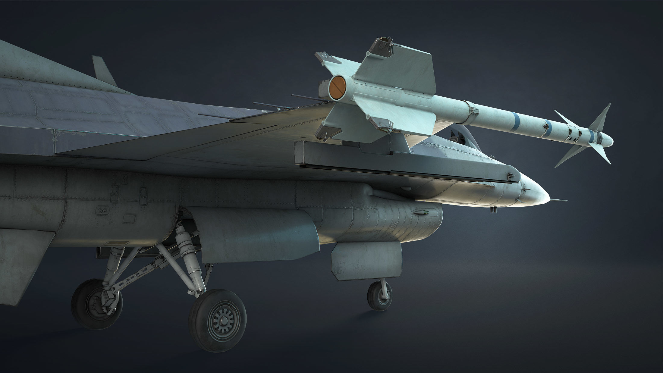 F-16 Fighting Falcon Game Ready Low-poly 3D model_12