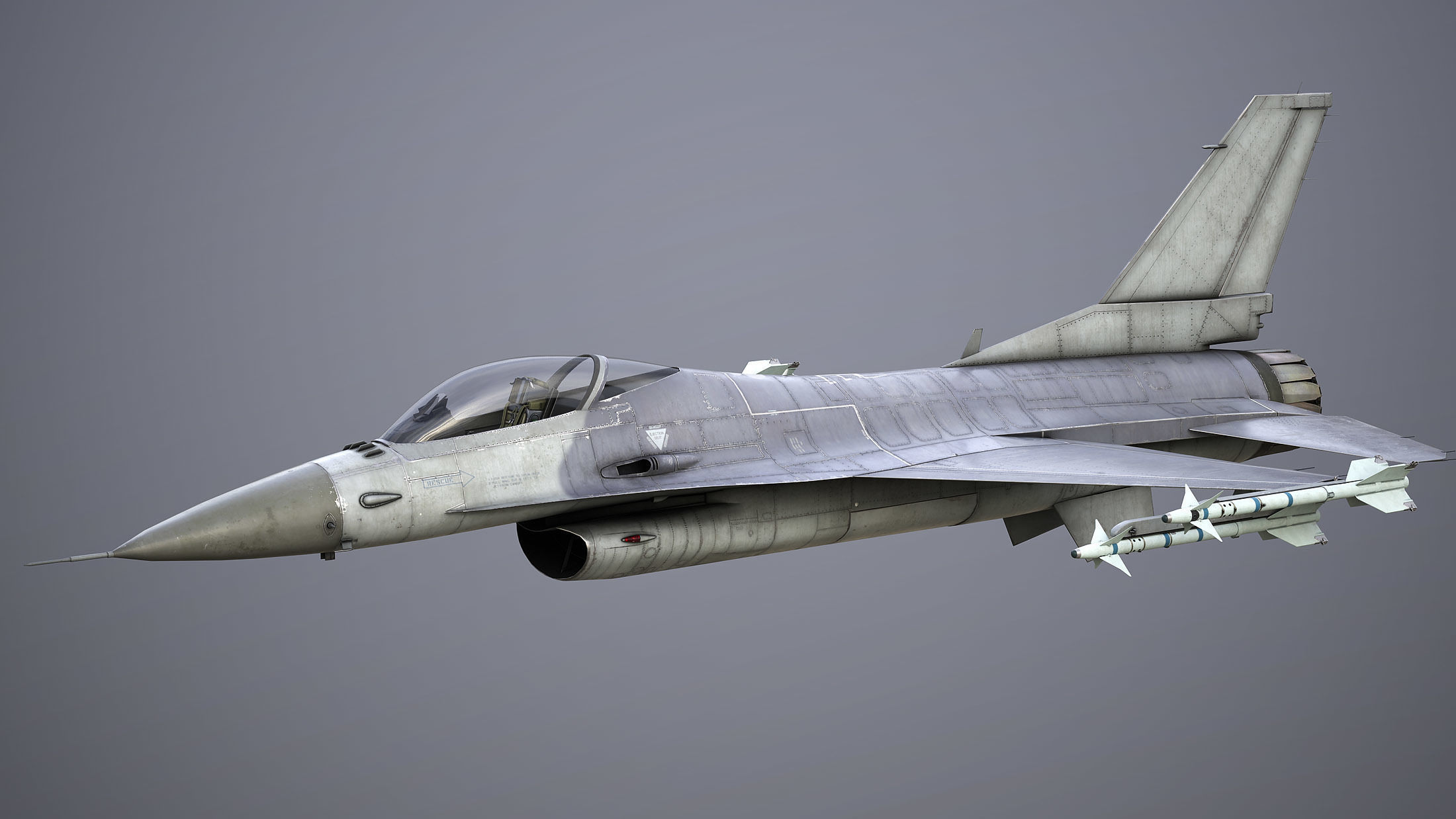 F-16 Fighting Falcon Game Ready Low-poly 3D model_15