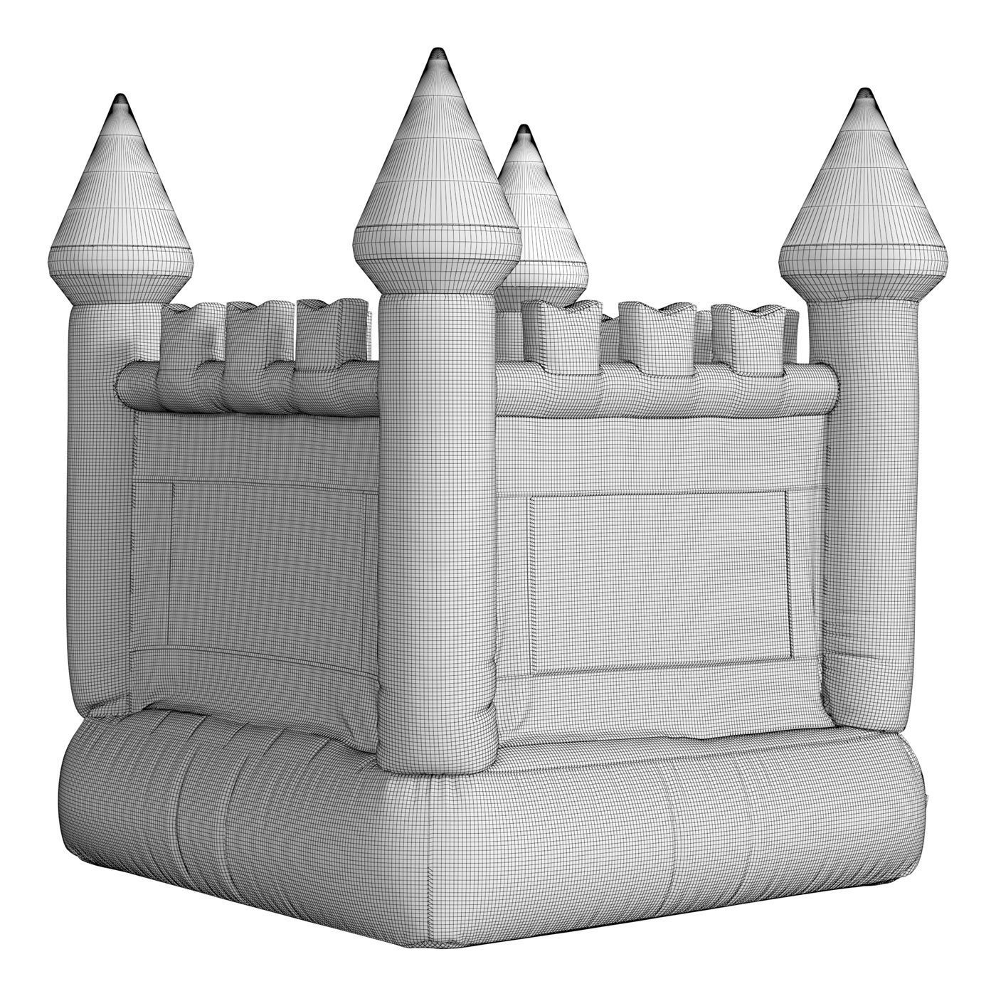 Bouncy castle trampoline 3D model_5