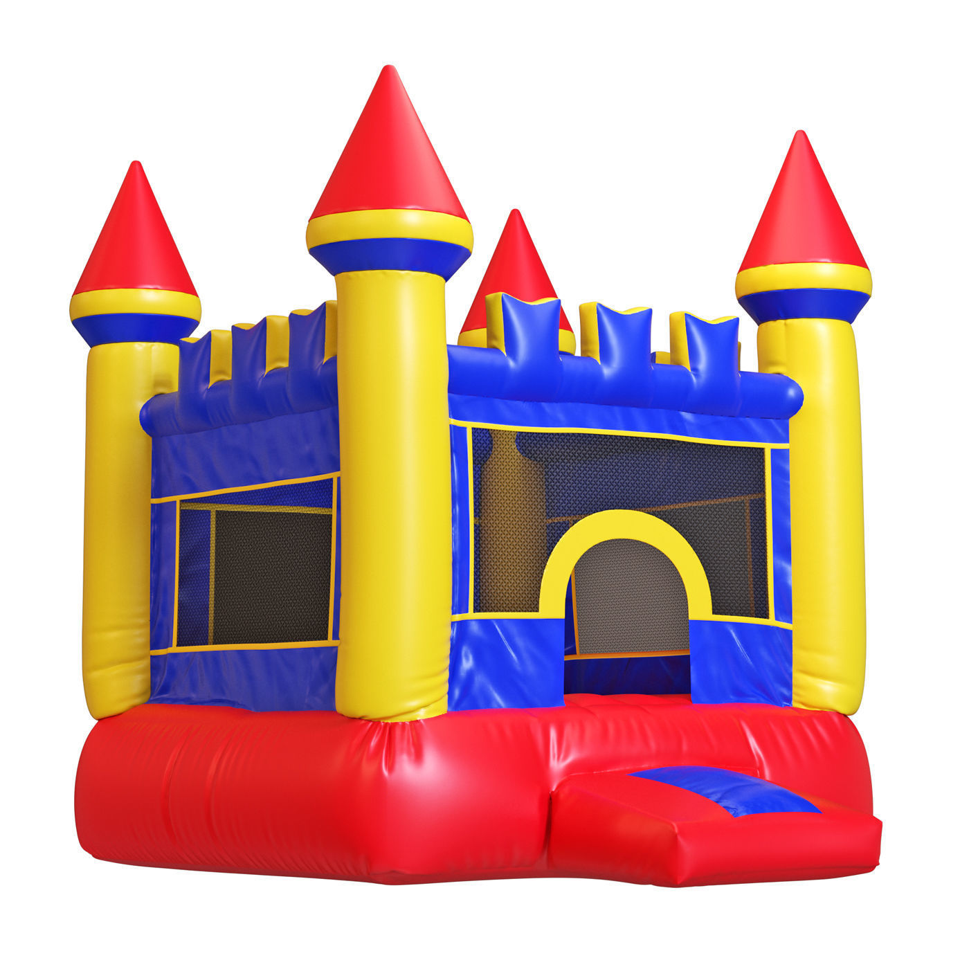 Bouncy castle trampoline 3D model_3