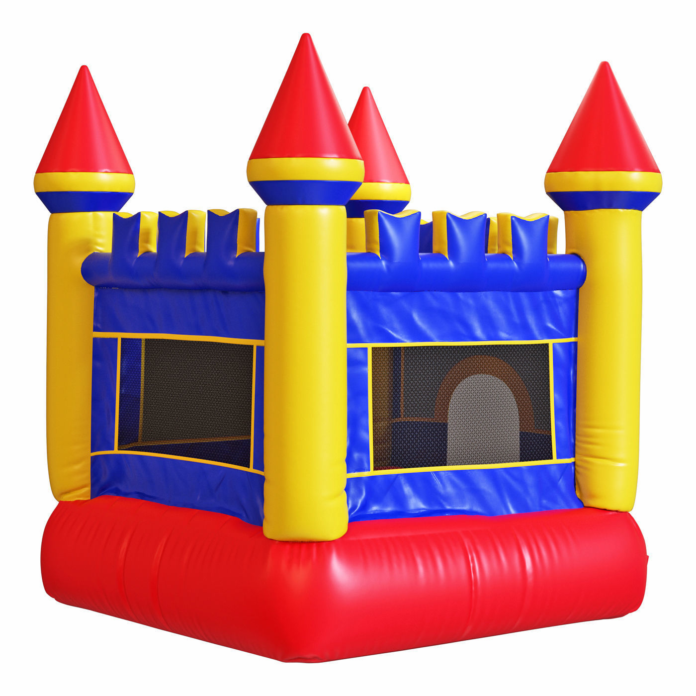 Bouncy castle trampoline 3D model_1